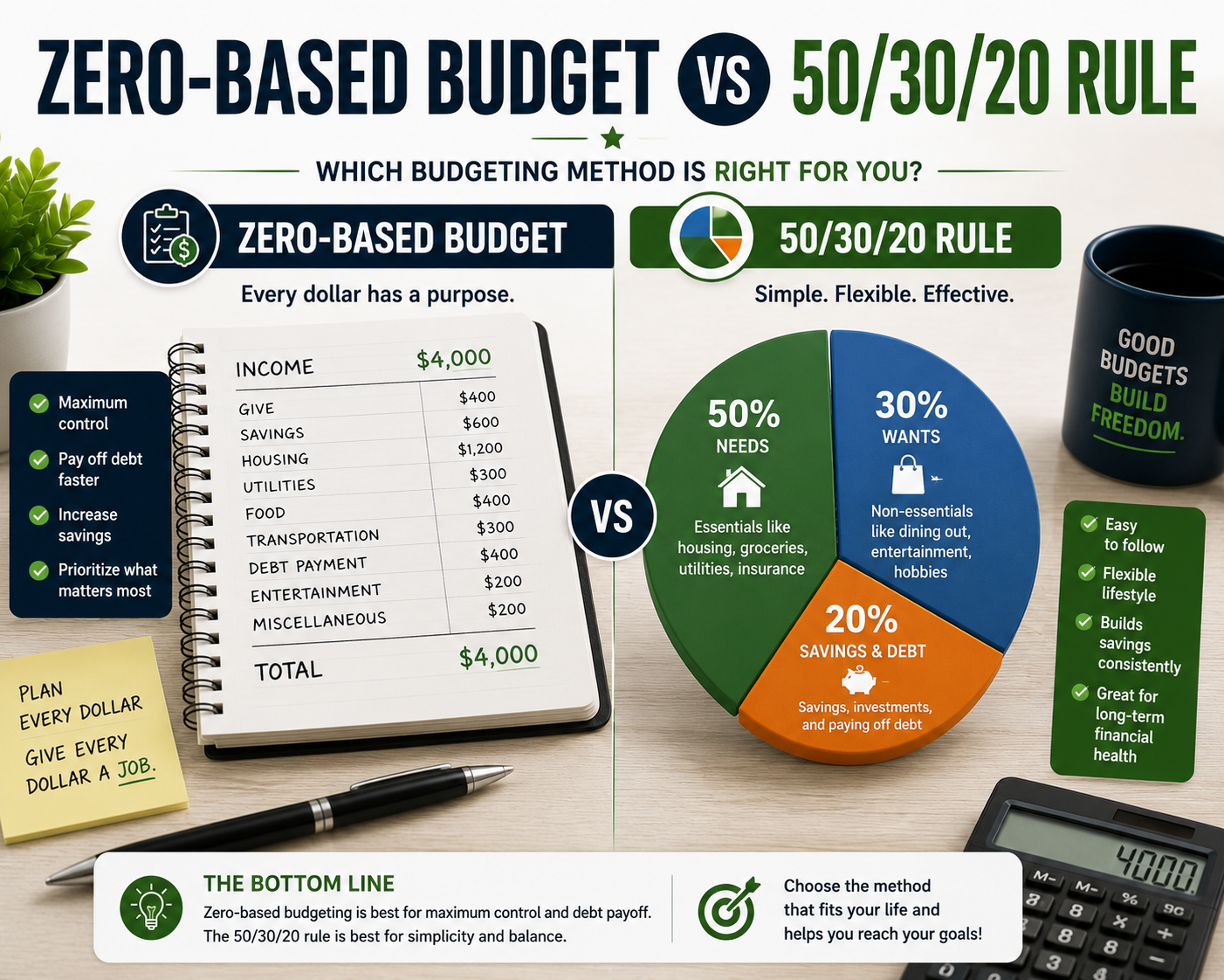 Zero-Based Budget vs. 50/30/20 Rule: Choosing the Best Framework for 2026